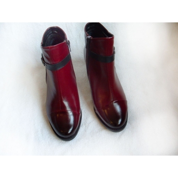 Skórzane szerokie botki tęgość H obcas 6 cm
